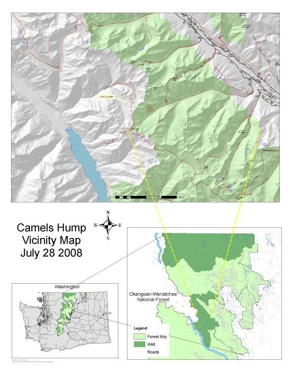 Camel Hump Falling Incident vicinity map